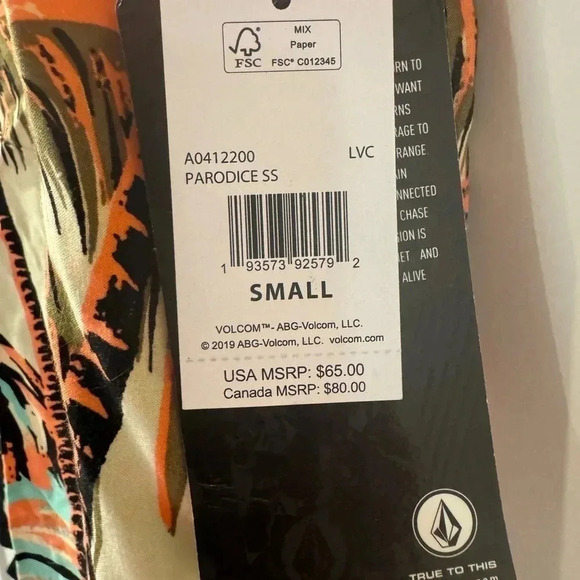 VOLCOM NWT PARODISE LIVING CORAL TOP - Picture 6 of 6